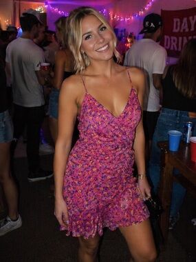 All in Favor Pink Floral Mini Dress